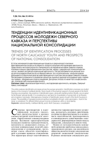 Тенденции идентификационных процессов молодежи Северного Кавказа и перспективы национальной консолидации