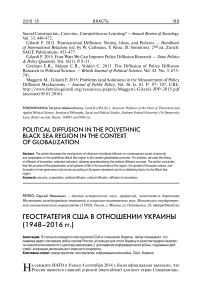 Геостратегия CША в отношении Украины (1948-2016)