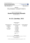 1 (1), 2013 - Studia Humanitatis Borealis