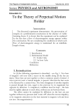 To the Theory of Perpetual Motion Holder