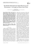 The Relationship between Slack Resources and Performance: An Empirical Study from China