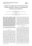 Adoption of Employment-oriented Experience Training Program to Improve Undergraduates Employment Competence