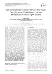 Performance Improvement of Fuzzy and Neuro Fuzzy Systems: Prediction of Learning Disabilities in School-age Children
