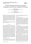 Temporal Weather Prediction using Back Propagation based Genetic Algorithm Technique