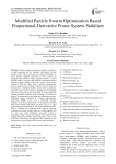 Modified Particle Swarm Optimization Based Proportional-Derivative Power System Stabilizer