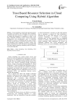 Trust Based Resource Selection in Cloud Computing Using Hybrid Algorithm