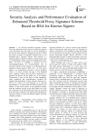 Security Analysis and Performance Evaluation of Enhanced Threshold Proxy Signature Scheme Based on RSA for Known Signers