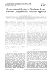 Optimization of Routing in Distributed Sensor Networks Using Heuristic Technique Approach