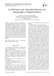 An Efficiency and Algorithm Detection for Stenography in Digital Symbols