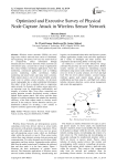 Optimized and Executive Survey of Physical Node Capture Attack in Wireless Sensor Network