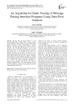 An Algorithm for Static Tracing of Message Passing Interface Programs Using Data Flow Analysis