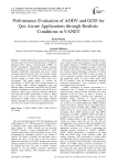 Performance Evaluation of AODV and GOD for Qos Aware Applications through Realistic Conditions in VANET