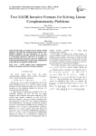 Two SAOR Iterative Formats for Solving Linear Complementarity Problems