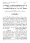Performance Evaluation of Unslotted CSMA/CA for Wireless Sensor Networks: Energy Consumption Analysis and Cross Layer Routing
