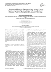 Ultrasound Image Despeckling using Local Binary Pattern Weighted Linear Filtering