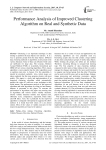 Performance Analysis of Improved Clustering Algorithm on Real and Synthetic Data