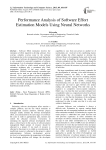 Performance Analysis of Software Effort Estimation Models Using Neural Networks