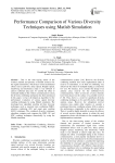 Performance Comparison of Various Diversity Techniques using Matlab Simulation