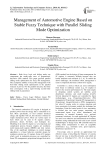 Management of Automotive Engine Based on Stable Fuzzy Technique with Parallel Sliding Mode Optimization