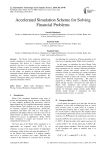 Accelerated Simulation Scheme for Solving Financial Problems