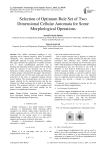 Selection of Optimum Rule Set of Two Dimensional Cellular Automata for Some Morphological Operations