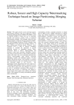 Robust, Secure and High Capacity Watermarking Technique based on Image Partitioning-Merging Scheme
