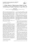 A Multi-objective Mathematical Model for Job Scheduling on Parallel Machines Using NSGA-II