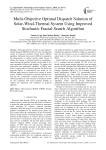 Multi-Objective Optimal Dispatch Solution of Solar-Wind-Thermal System Using Improved Stochastic Fractal Search Algorithm