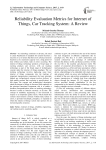 Reliability Evaluation Metrics for Internet of Things, Car Tracking System: A Review