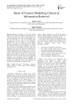 Study of Context Modelling Criteria in Information Retrieval
