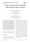 A Study on Analysis of SMS Classification Using Document Frequency Thresold