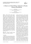 A Meta Level Data Mining Approach to Predict Software Reusability