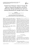 Printed Text Character Analysis Version-III: Optical Character Recognition with Noise Reduction, Background Detection and User Training Mechanism for Simple Cursive Fonts