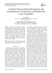 A Neural Network Based Recognition and Classification of Commonly Used Indian Non Leafy Vegetables