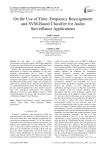 On the Use of Time–Frequency Reassignment and SVM-Based Classifier for Audio Surveillance Applications