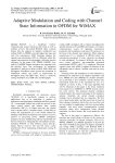 Adaptive Modulation and Coding with Channel State Information in OFDM for WiMAX