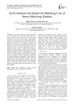 An Evaluation and Improved Matching Cost of Stereo Matching Method