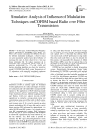 Simulative Analysis of Influence of Modulation Techniques on COFDM based Radio over Fiber Transmission