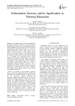 Information Literacy and its Application in Nursing Education