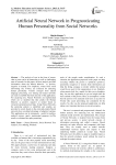 Artificial Neural Network in Prognosticating Human Personality from Social Networks