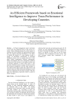 An Efficient Framework based on Emotional Intelligence to Improve Team Performance in Developing Countries