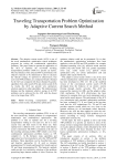 Traveling Transportation Problem Optimization by Adaptive Current Search Method