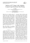 Studies on ICT Usage in the Academic CampusUsing Educational Data Mining