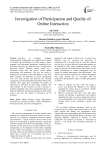 Investigation of Participation and Quality of Online Interaction