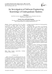 An Investigation of Software Engineering Knowledge of Undergraduate Students