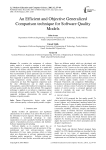 An Efficient and Objective Generalized Comparison technique for Software Quality Models