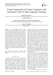 Using Components of Corpus Linguistics and Annotation Tools in Sign Language Teaching