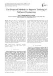 The Proposed Methods to Improve Teaching of Software Engineering