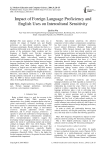 Impact of Foreign Language Proficiency and English Uses on Intercultural Sensitivity