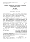 Virtual Examination Supervision System for Nigerian Universities